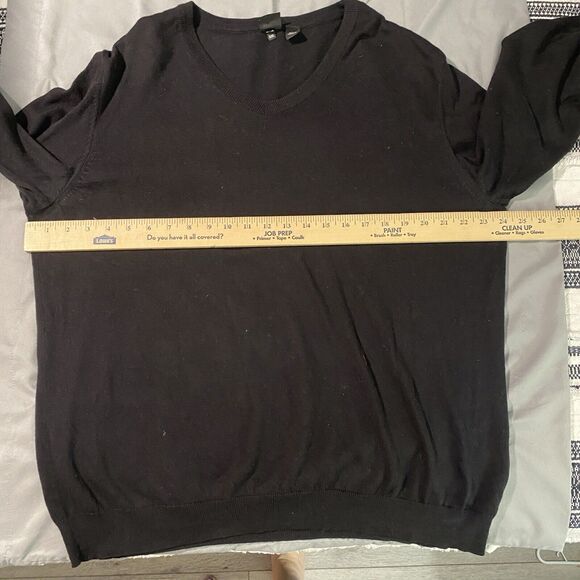 Hugo Boss Sweater Mens XXL 2Xl Regular Fit V Neck Pull Over 100% Cotton Black - Picture 9 of 10